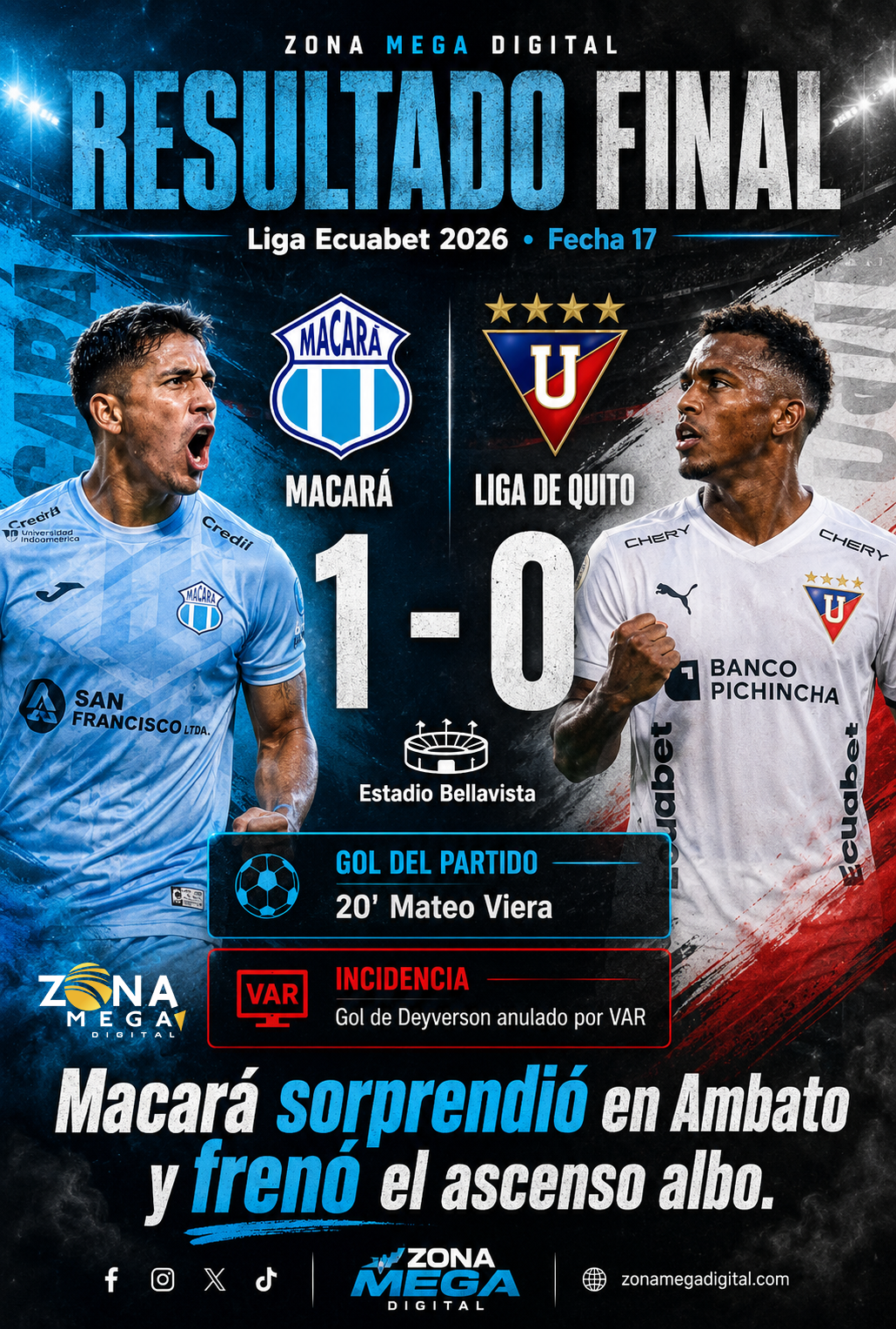 Macará 1 - 0 Liga de Quito